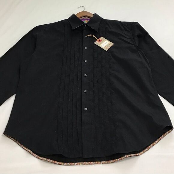 Robert Graham Black Seattle Button Down Shirt Size 2XL - Picture 3 of 14